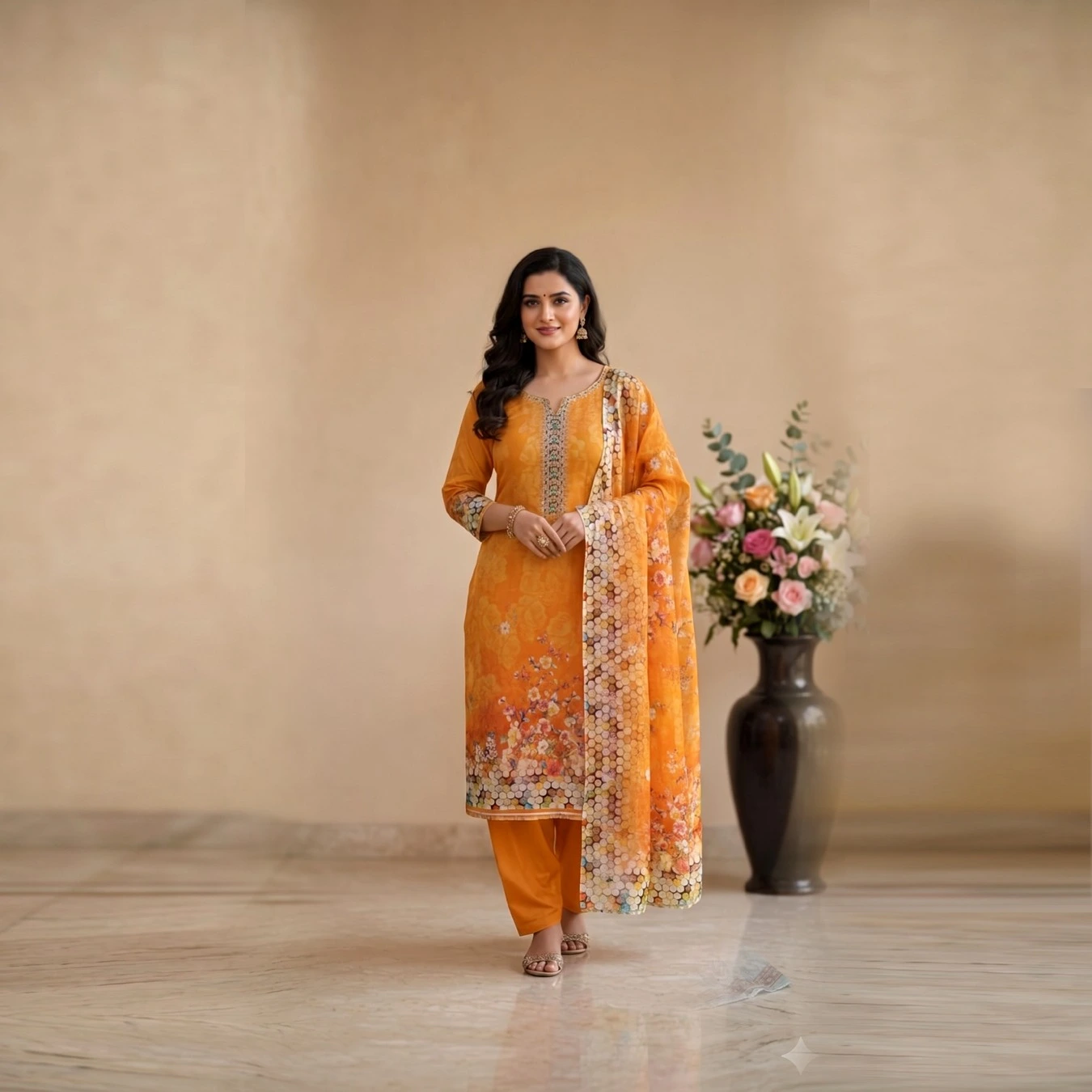Unstitch Digital Print Three Piece