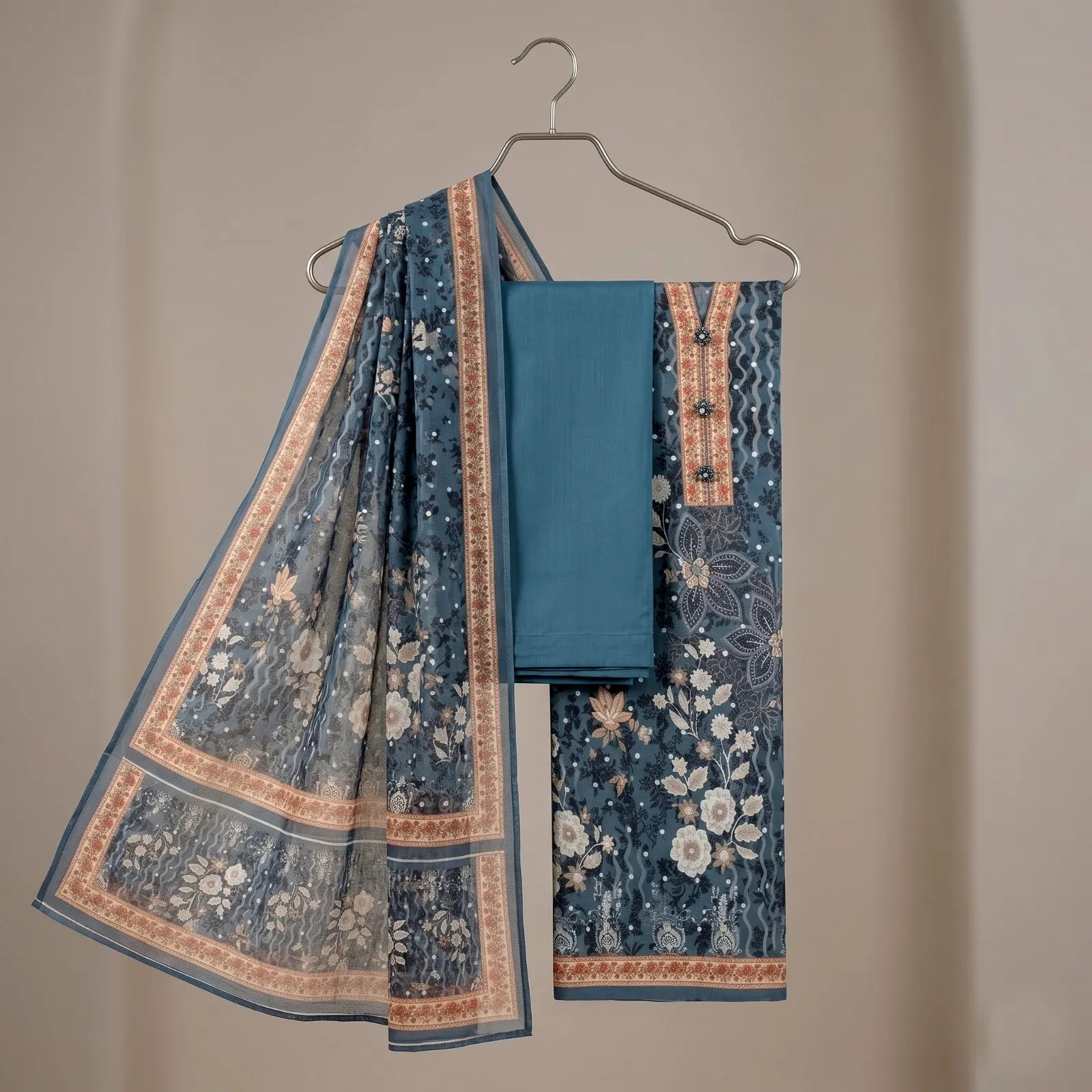 Unstitch Printed Three Piece
