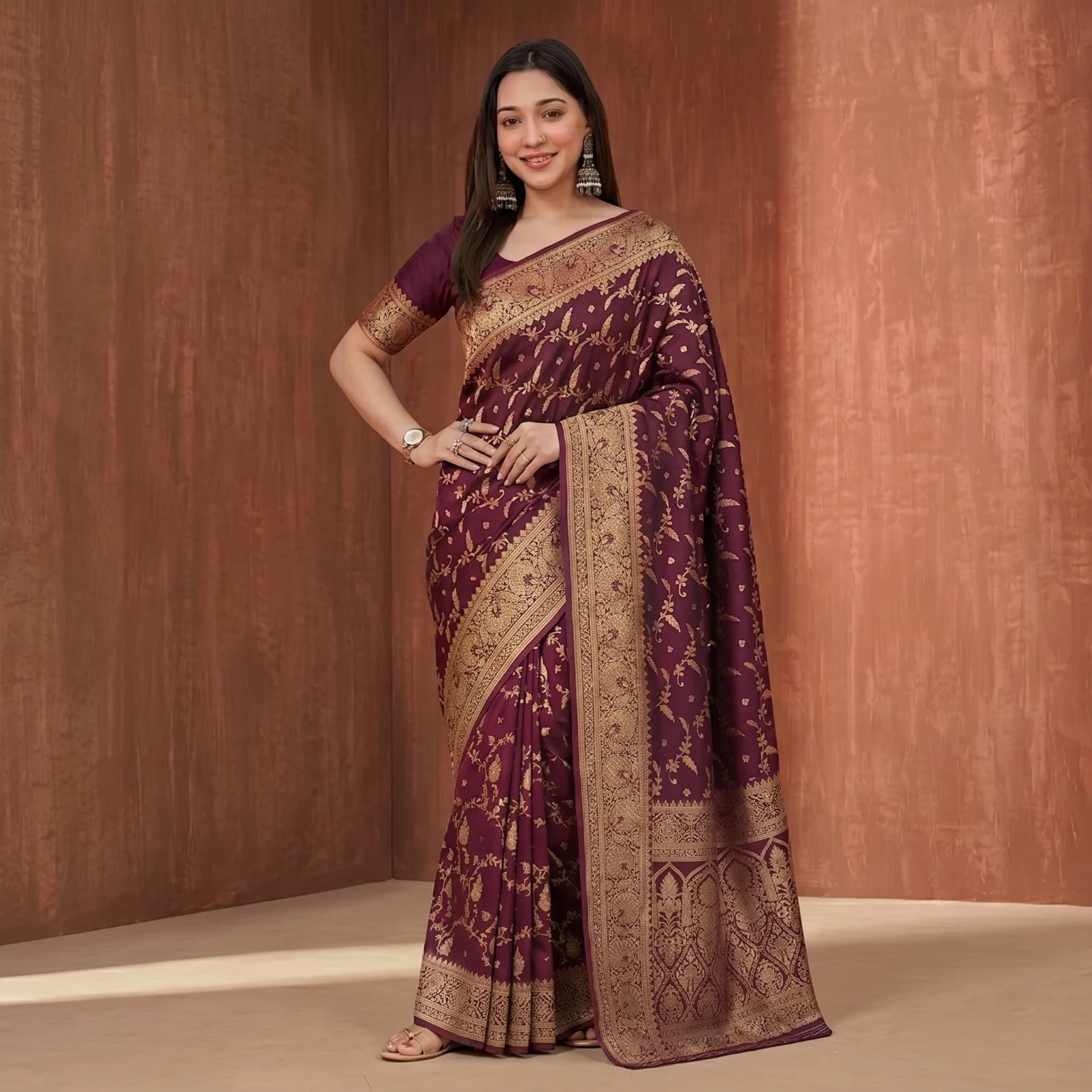 Japani Silk Skin Print Sharee with Blouse Piece