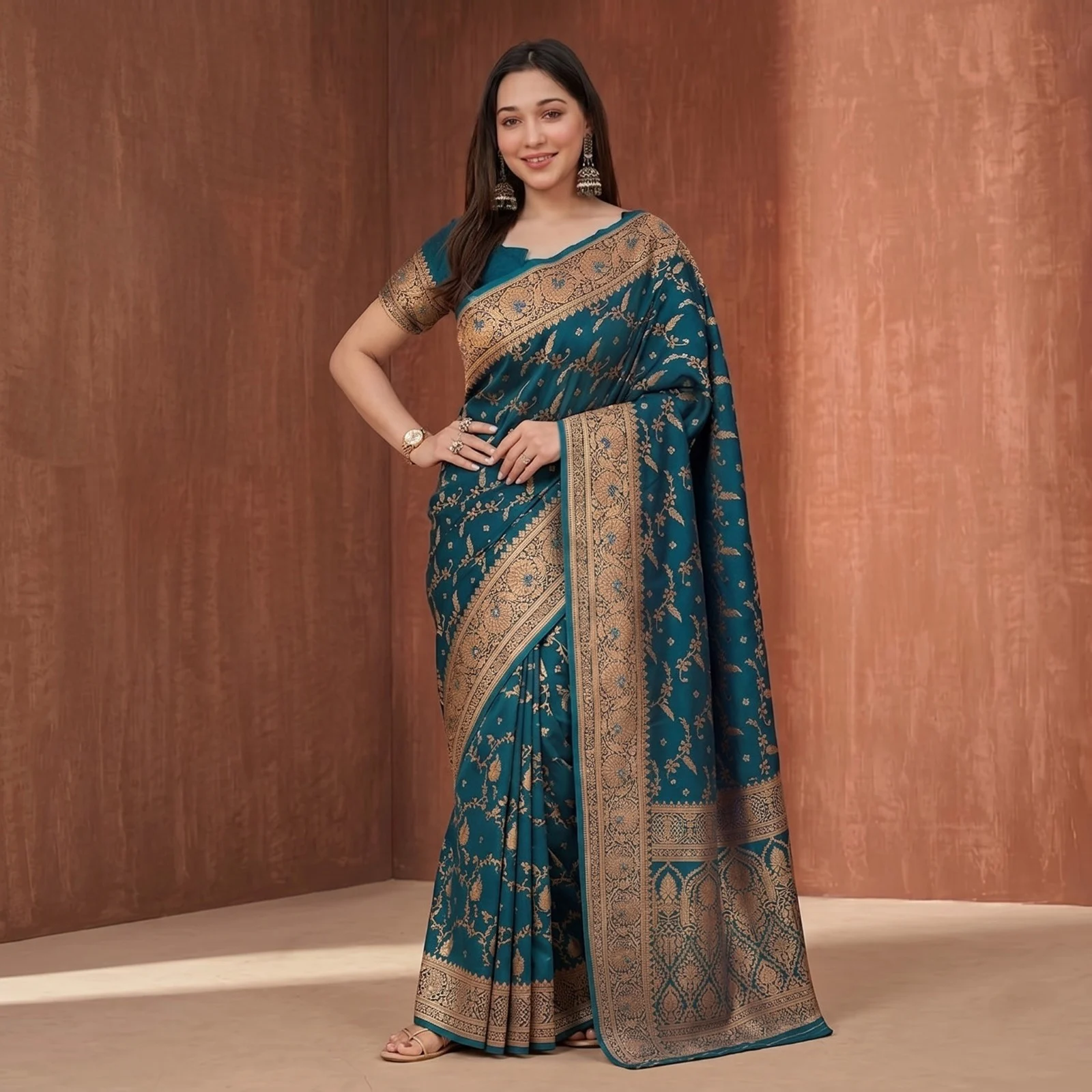 Japani Silk Skin Print Sharee with Blouse Piece