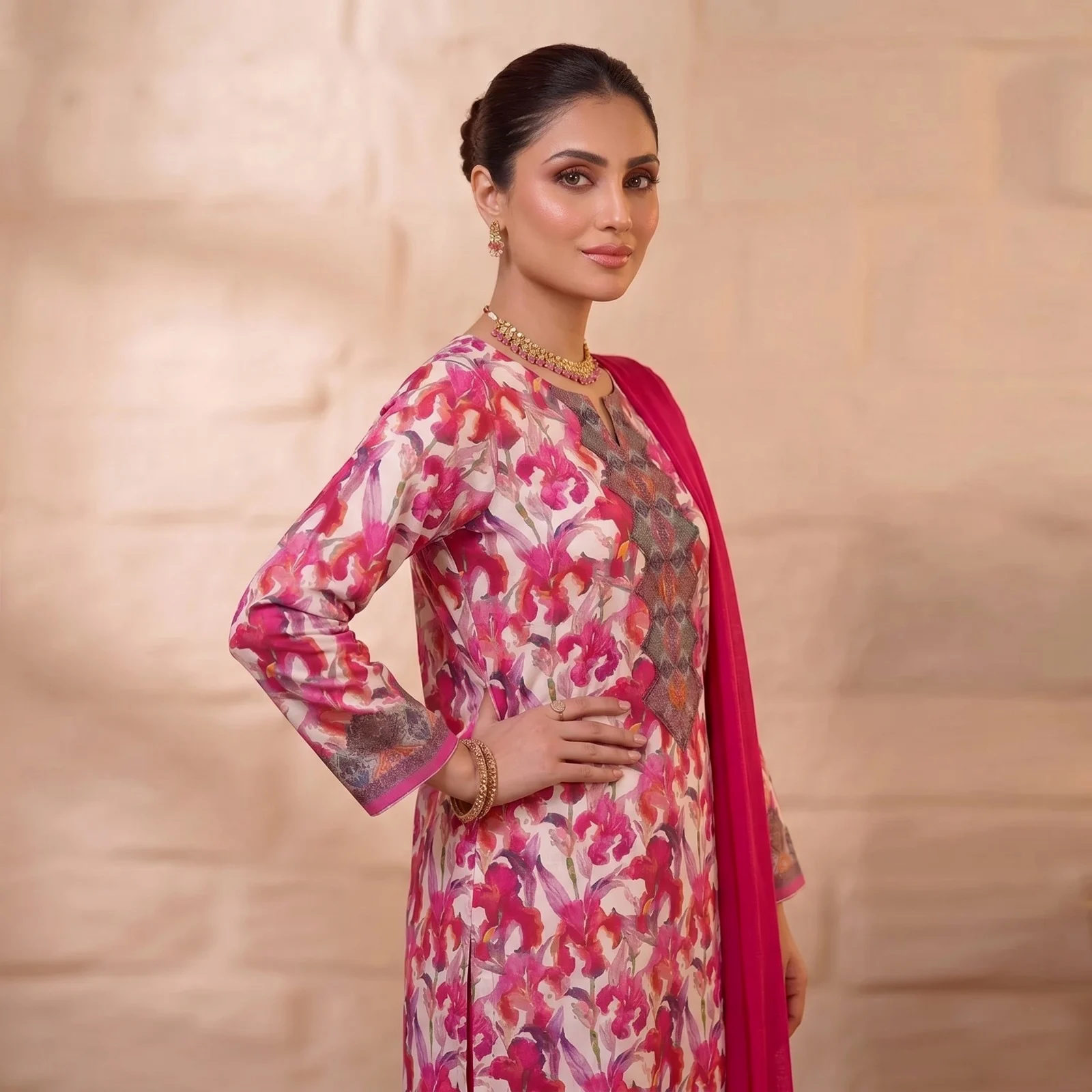 Unstitch Printed Three Piece