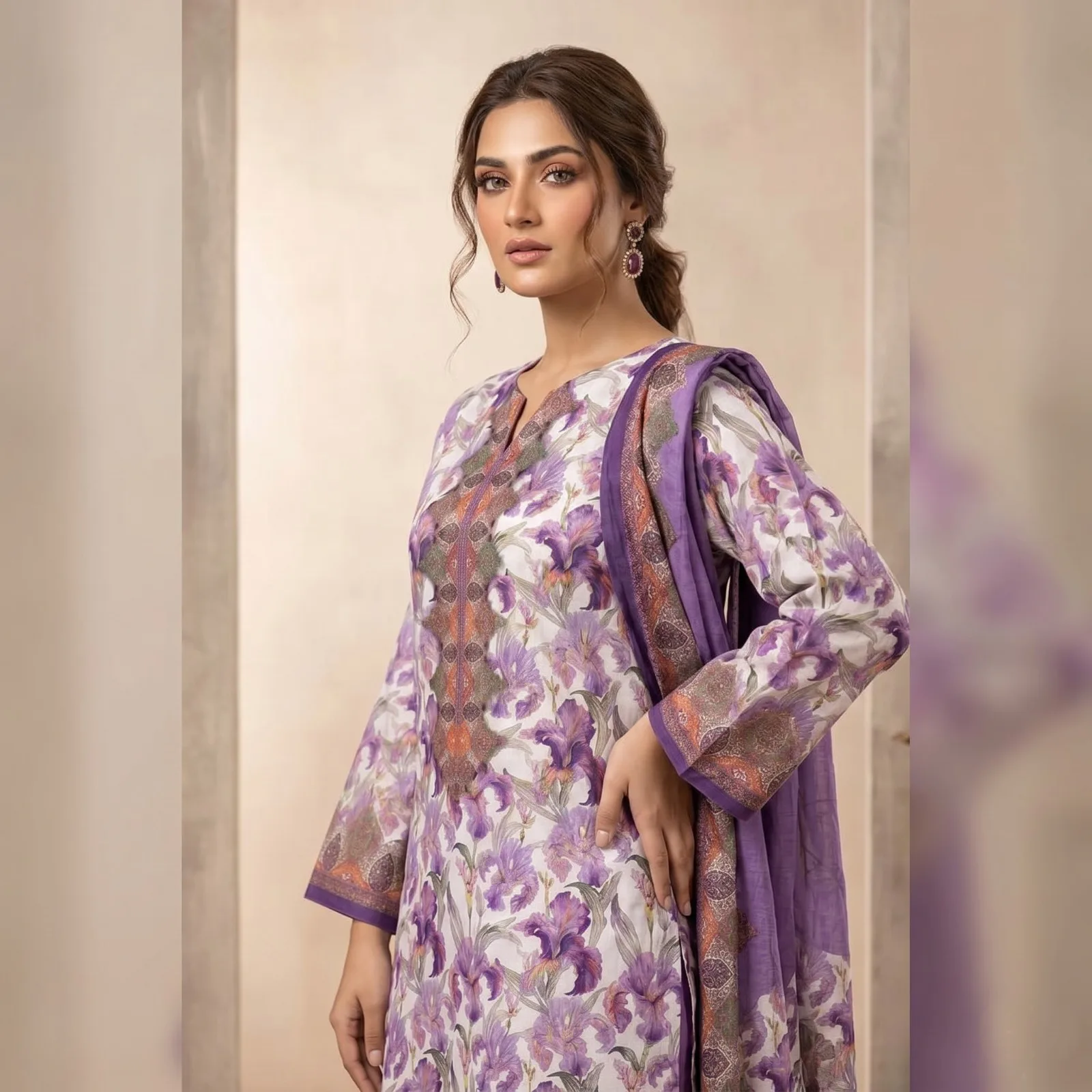 Unstitch Printed Three Piece