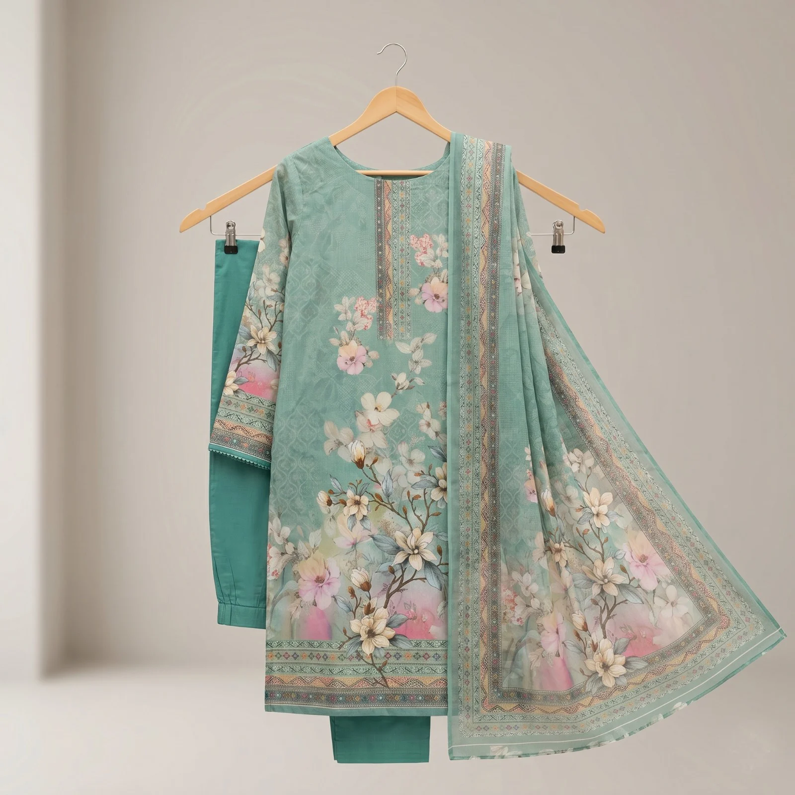 Unstitch Printed Three Piece