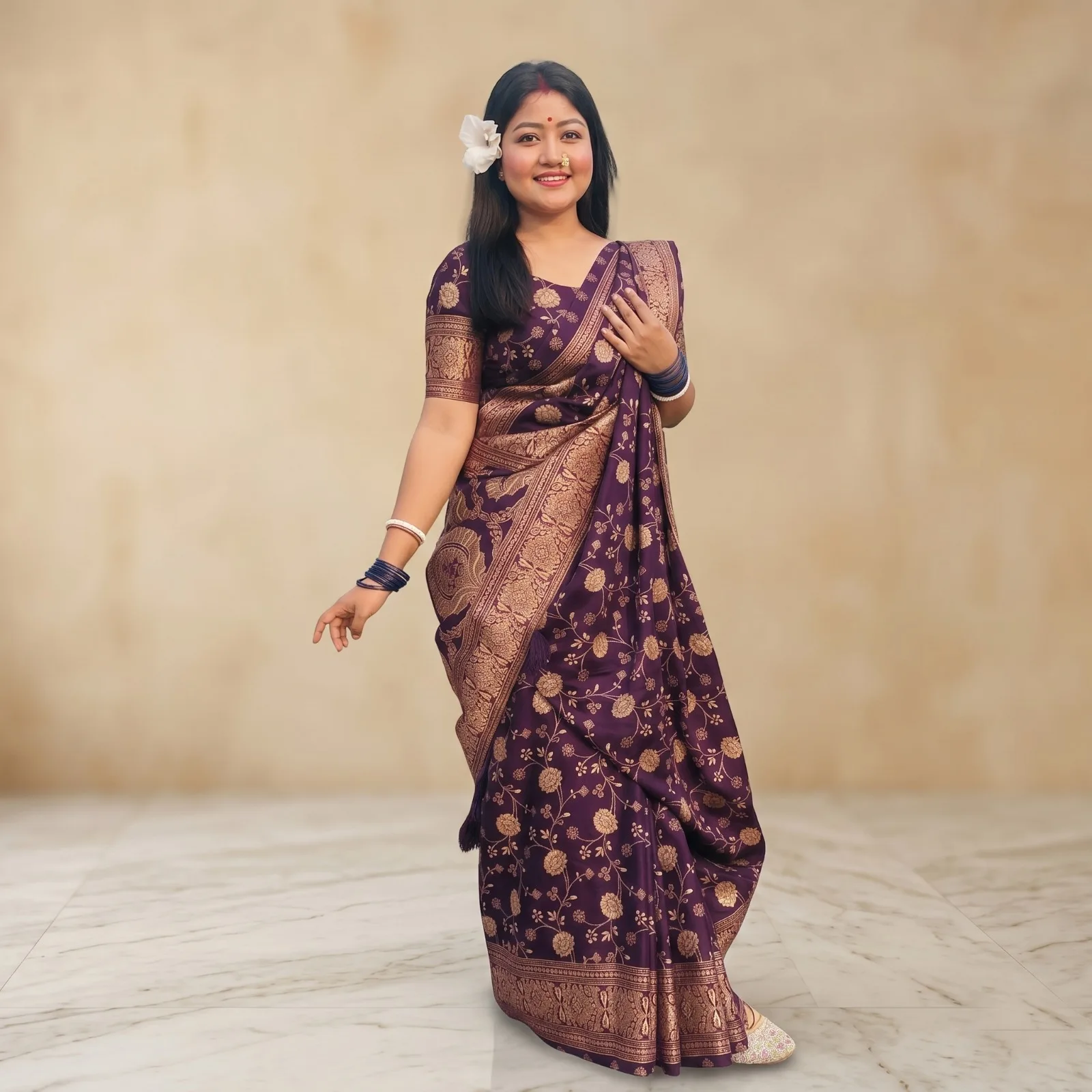 Japani Silk Skin Print Sharee