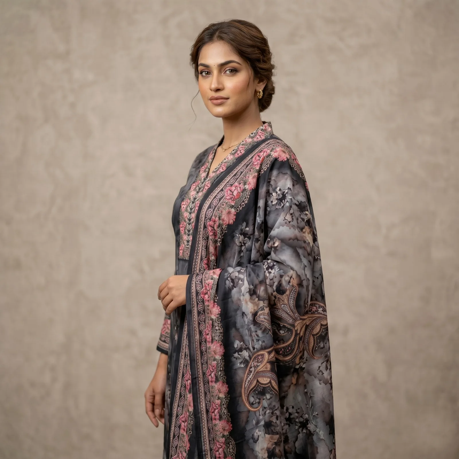 Unstitch Printed Three Piece