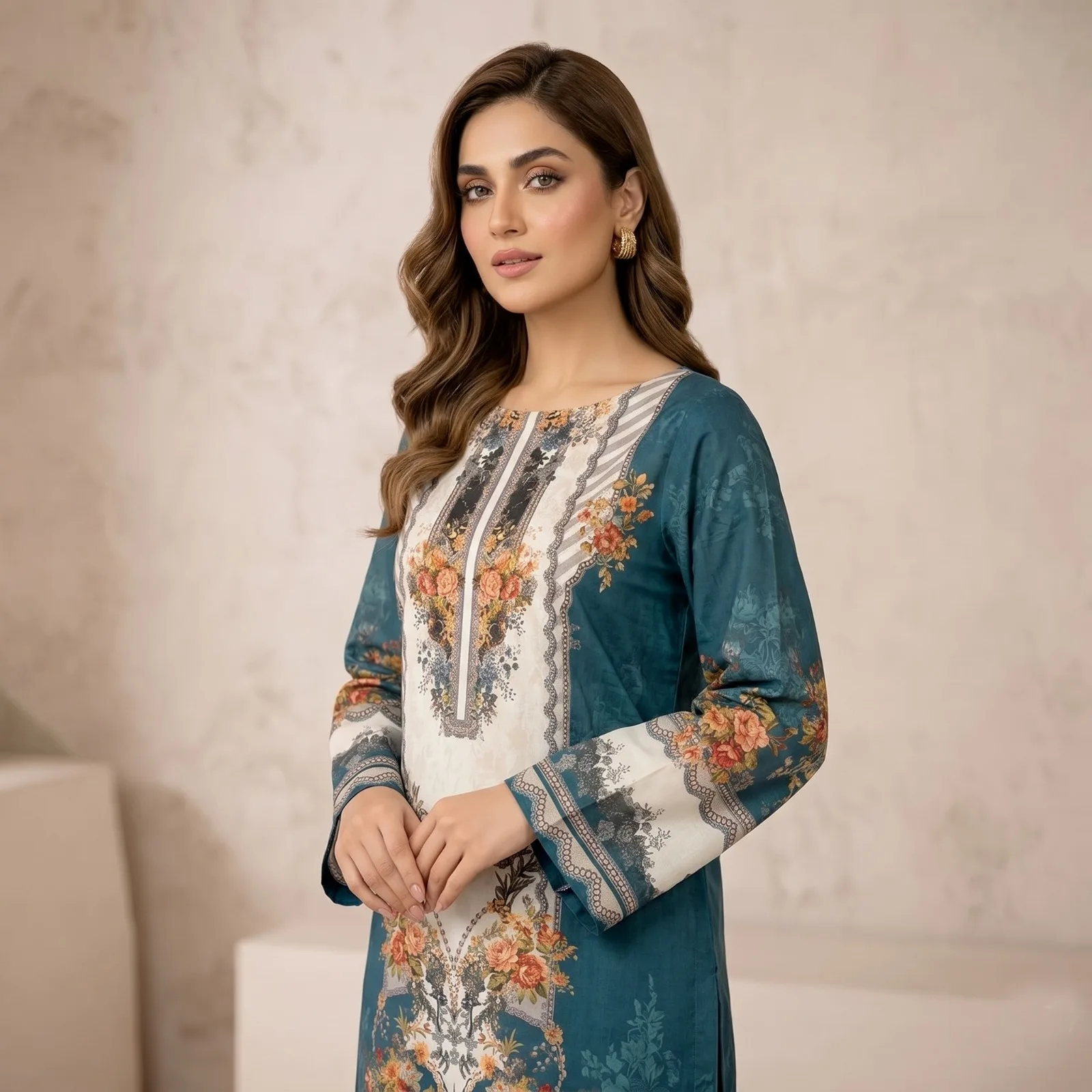 Unstitch Printed Three Piece