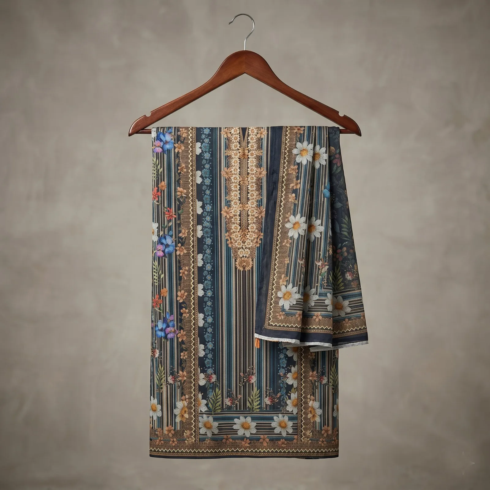 Unstitch Printed Three Piece