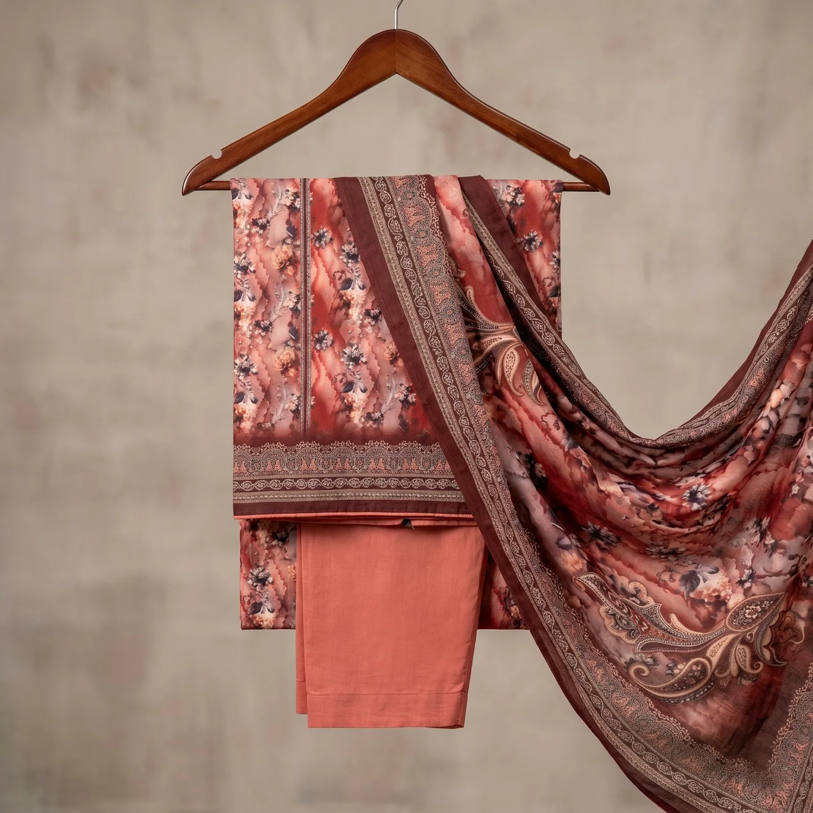 Unstitch Printed Three Piece