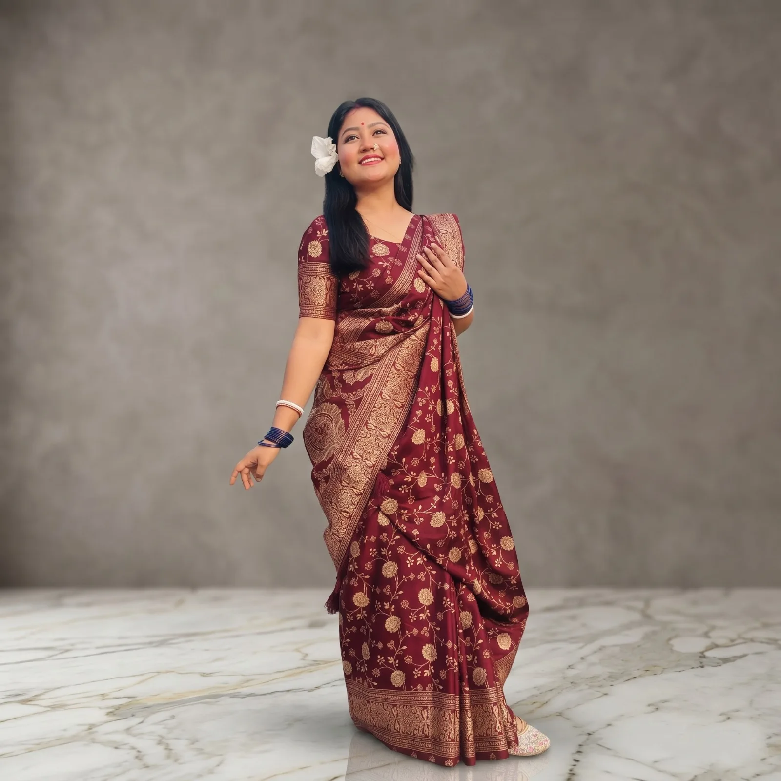 Japani Silk Skin Print Sharee