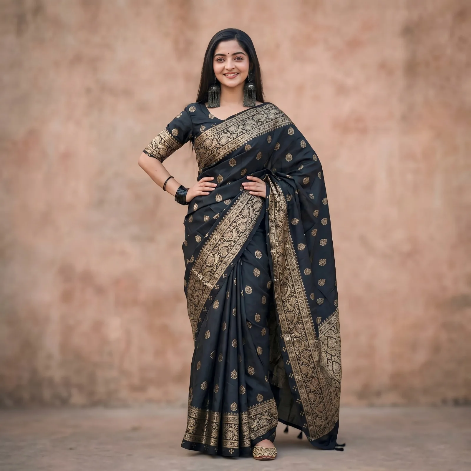 Japani Silk Skin Print Sharee with Blouse Piece